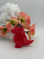 Strawberry Dinosaur 3D Printed PLA Figure, Hand-Painted