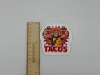 Funny Taco Vinyl Sticker - Powered By Tacos Die Cut Decal