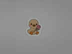 Cute Duck Vinyl Sticker with Tulip - Kawaii Baby Duck Decal