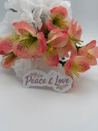 Peace and Love Vinyl Sticker Floral Quote Decal