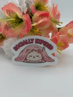 Socially Expired Cat Vinyl Sticker