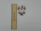 Funny Halloween Ghost Vinyl Sticker Here for the Boos