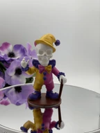 Skeleton Clown Figurine - Hand-Painted 3D Printed Horror Decor