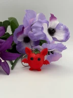 Cute Strawberry Bat Keychain - 3D Printed PLA Kawaii Bat Charm