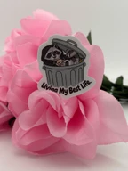 Funny Raccoon Trash Can Vinyl Sticker | Trash Panda Die Cut Decal
