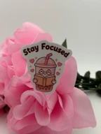 Stay Focused Boba Tea Vinyl Sticker