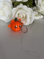 Cute Pumpkin Bat Keychain 3D Printed PLA Charm