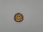 Peace and Love Smiley Face Floral Sticker
