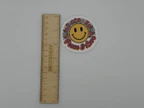 Peace and Love Smiley Face Floral Sticker