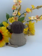 Cute Highland Cow Figure - 3D Printed PLA Decor