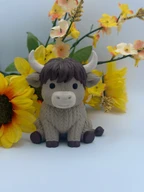 Cute Highland Cow Figure - 3D Printed PLA Decor