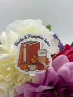 Books and Pumpkin Spice Vinyl Sticker