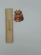 Cute Autumn Raccoon Vinyl Sticker