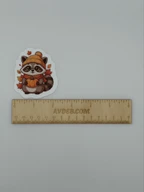 Cute Autumn Raccoon Vinyl Sticker