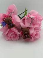 Cute Teddy Bear Heart Keychain, 3D Printed Bear Charm