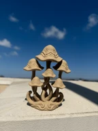3D Printed Mushroom Cluster Sculpture - Enchanted Forest Art Deco Fantasy Decor