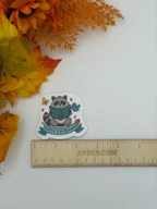 Cute Raccoon Reading Vinyl Sticker Sorry I'm Booked