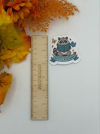 Cute Raccoon Reading Vinyl Sticker Sorry I'm Booked
