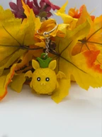 Kawaii Pineapple Bat Keychain - 3D Printed Cute Fruit Bat Charm