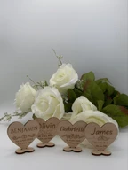 Personalized Wooden Wedding Place Card Heart Ornament