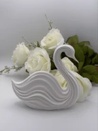 Abstract Swan Sculpture 3D Print, Modern Swan Statue, Elegant Home Decor