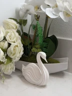 Abstract Swan Sculpture 3D Print, Modern Swan Statue, Elegant Home Decor
