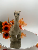 Cute Brachiosaurus Dragon Figurine - 3D Printed Fantasy Dinosaur Decor