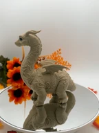 Cute Brachiosaurus Dragon Figurine - 3D Printed Fantasy Dinosaur Decor