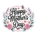 Happy Mother's Day Floral Vinyl Sticker
