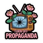 Turn Off Propaganda Retro TV Protest Sticker