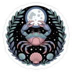 Mystical Moonlit Crab Vinyl Sticker