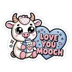 Cute Love You Mooch Cow Vinyl Sticker