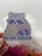 Cute Sleeping Raccoon Do Not Disturb Sticker