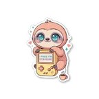 Cute Sloth Debugging Gamer Vinyl Sticker