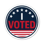 I Voted Patriotic Circle Election Sticker
