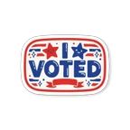 I Voted Patriotic Stars Red White Blue Sticker