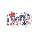 Patriotic I Voted Cute Stars Vinyl Sticker