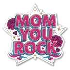 Mom You Rock Retro Sticker