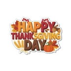 Happy Thanksgiving Day Autumn Leaves Pumpkin Sticker