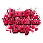 Happy Valentines Day 3D Hearts Vinyl Sticker
