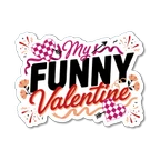Funny Valentine Hearts Typography Vinyl Sticker