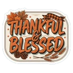 Thankful and Blessed Fall Leaves Quote Sticker
