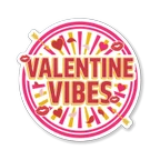 Valentine Vibes Retro Vinyl Sticker