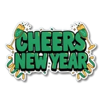 Cheers New Year Champagne Vinyl Sticker