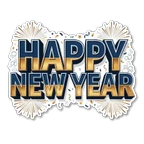 Happy New Year Fireworks Celebration Sticker