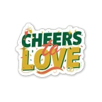 Cheers to Love Celebration Quote Vinyl Sticker