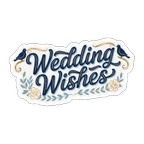 Wedding Wishes Floral Script Vinyl Sticker