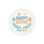 Happy Easter Badge Pastel Egg Floral Vinyl Sticker