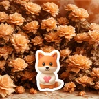 Cute Fox Sticker with Heart