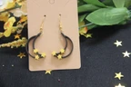 Crescent Moon Earrings with Stars - 3D Printed Jewelry
